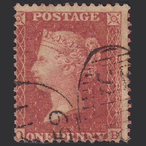 GB QV 1857 1d Rose-red (Plate 48) SG40-C10(1) OB GU London D&S Cancel