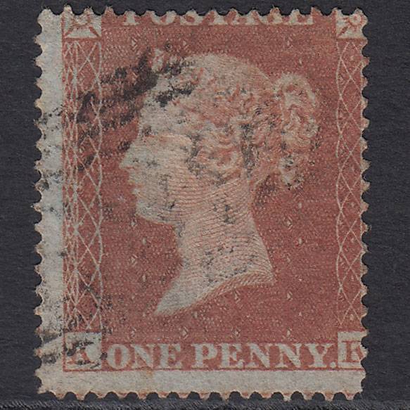 GB QV 1854 1d Red-brown (Plate 179) SG17-C1(1) KK GU Light Cancel Misperf
