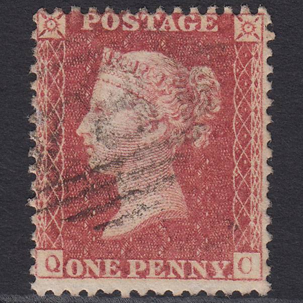 GB QV 1857 1d Rose-red (Plate 59) SG40-C10(1) QC FU Light Cancel