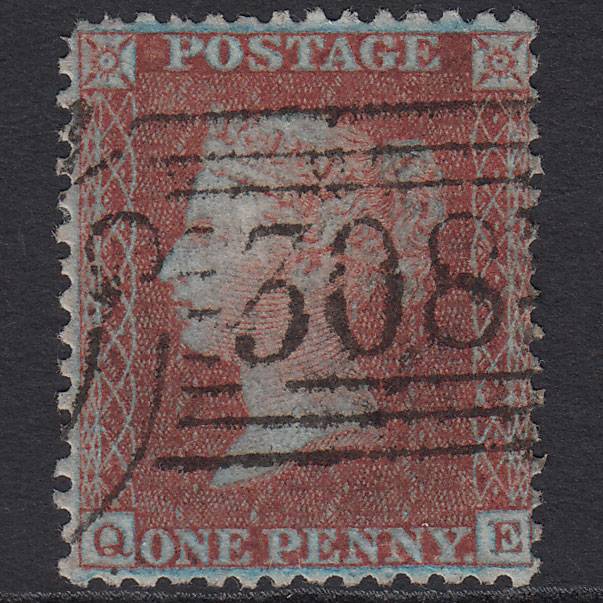 GB QV 1855 1d (Plate 21) SG24a-c3(2) QE FU Stirling 308 Well Centred