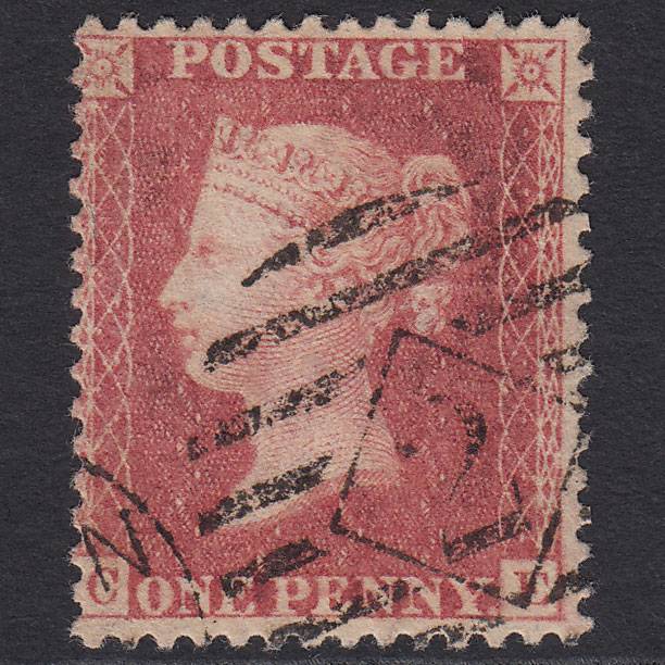 GB QV 1857 1d Rose-red (Plate 59) SG40-C10(1) CE FU Pearson Hill No. 2