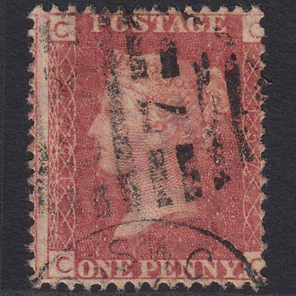 GB QV 1864 1d Rose-red (Plate 157) SG43-G1(1) CC FU London IS Cx7 Misperf