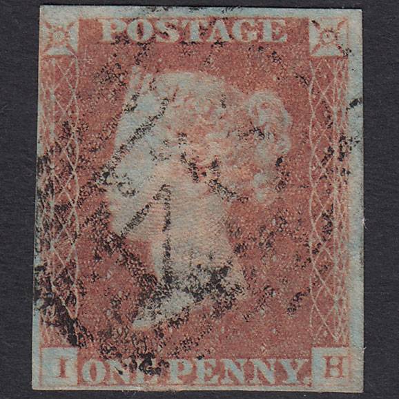 GB QV 1841 1d Red-brown (Plate 80) SG8-B1(1) IH GU nr 4 Margins Boston 94