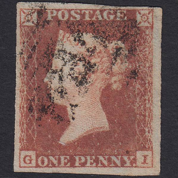 GB QV 1841 1d Red-brown (Plate 99) SG8-B1(1) GI GU 4 Margins