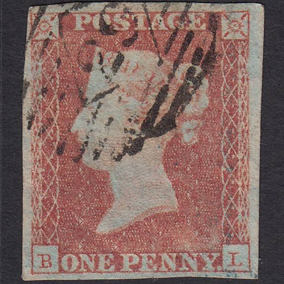 GB QV 1841 1d Red-brown Pl 112 SG8-B1(1) BL GU 4 Margins London IS 29