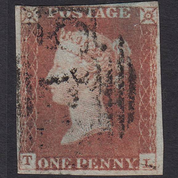 GB QV 1841 1d (Plate 74) SG8-B1(1) TL FU Missing Imprimatur nr 4 Margins