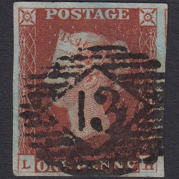 GB QV 1841 1d Red-brown (Plate 65) SG8-B1(1) LH GU 4 Margins London IS 13