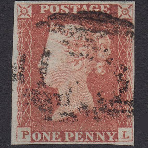 GB QV 1841 1d Red-brown (Plate 83) SG8-B1(1) PL FU 4 Margins