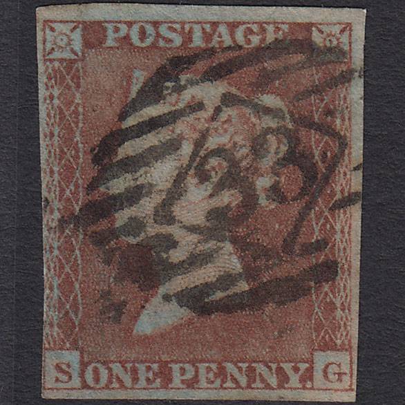 GB QV 1841 1d Pale Red-brown Pl 151 SG9-B2(3) SG GU nr 4M London IS 33