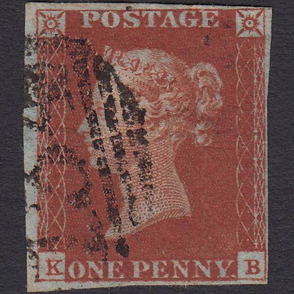 GB QV 1841 1d Deep Red-brown (Plate 54) SG10-B1(4) KB GU 4M Bristol 134