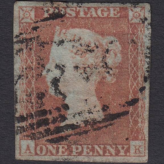 GB QV 1841 1d Red-brown SG8-B1(1) AK GU 4 Margins