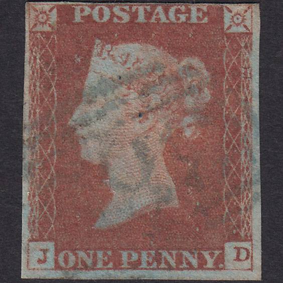 GB QV 1841 1d Red-brown (Plate 78) SG8-B1(1) JD GU 4M Blue-black Cancel