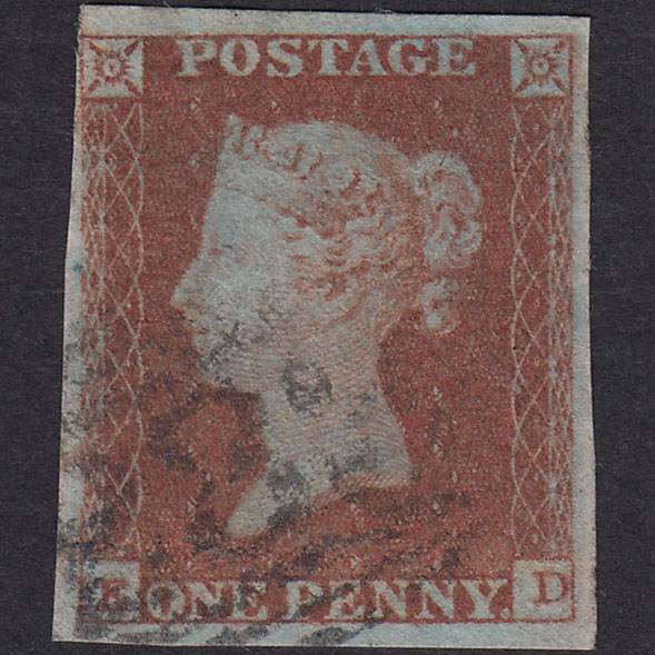 GB QV 1841 1d Red-brown (Plate 114) SG8-B1(1) ED FU 4 Margins