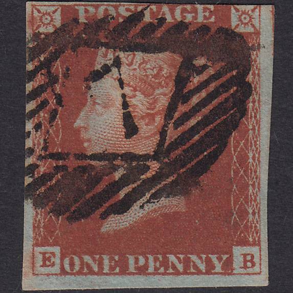 GB QV 1841 1d Deep Red-brown (Plate 53) SG10-B1(4) EB FU 3m London IS 7