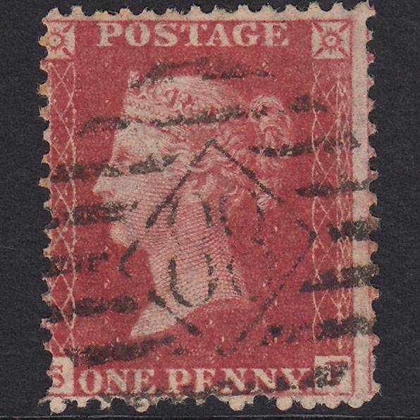GB QV 1857 1d Rose-Red Plate 55 SG40-C10(1) SF GU London Is 88