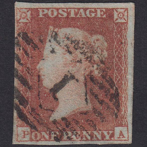 GB QV 1841 1d Red-Brown Plate 101 SG8-B1(1) PA GU 4M London Is 1