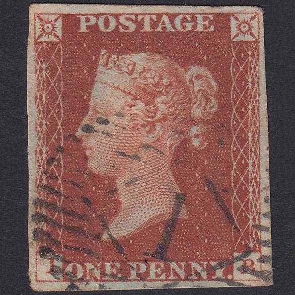 GB QV 1841 1d Red-Brown Plate 41 SG8-B1(1) IB FU 4 Margins London Is 1