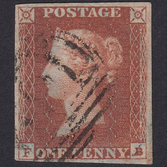 GB QV 1841 1d Red-Brown Plate 70 SG8-B1(1) FB GU 4 Margins