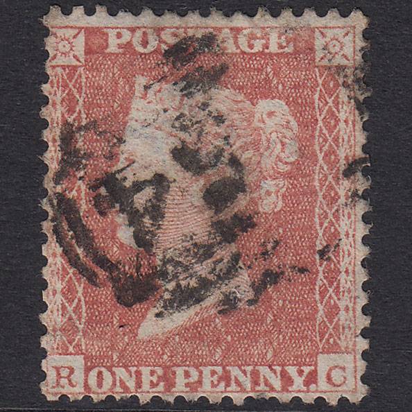 GB QV 1855 1d Brown-Rose Plate 2 SGC6(4) RC GU Worn Impression