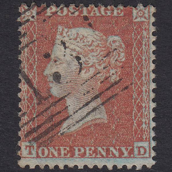 GB QV 1855 1d Red-Brown Pl 4 SGC6(1) Framed Reverse TD FU Edinburgh 131