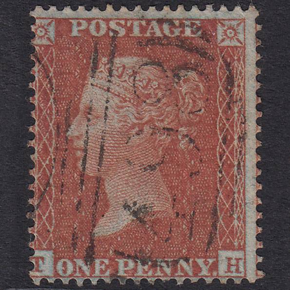GB QV 1855 1d Red-Brown Plate 1 SG21-C4(1) TH GU Manchester 498