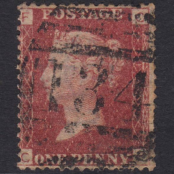 GB QV 1864 1d Lake-Red Plate 135 SG44-G1(2) CF GU Bristol 134