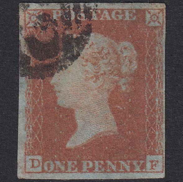 GB QV 1841 1d Red-Brown Plate 98 SG8-B1(1) DF GU 4 Margins