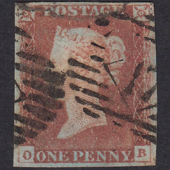 GB QV 1841 1d Red-Brown Plate 68 SG8-B1(1) OB GU 4 Margins London IS 14