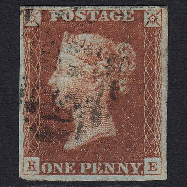 GB QV 1841 1d Red-brown (Plate 68) (SG8) 'KE' FU 4 Margins