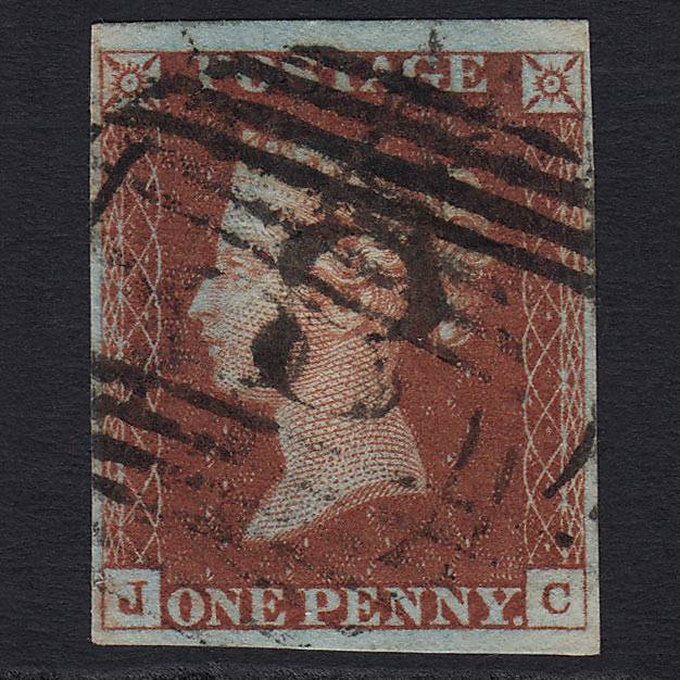 GB QV 1841 1d Red-brown (Plate 41) (SG8) 'JC' GU Alnwick (8) 4 Margins