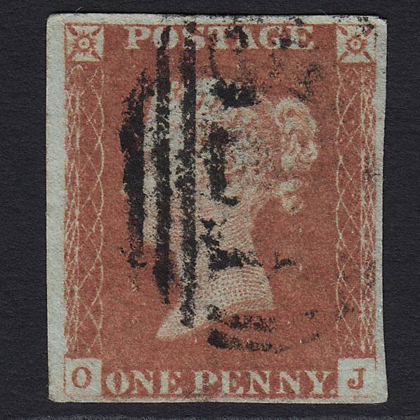 GB QV 1841 1d Red-brown (Plate 71) (SG8) 'OJ' GU 4 Margins