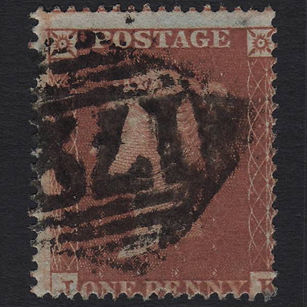 GB QV 1854 1d Red-brown (Plate 191) SG17-C1(1) JK GU Londonderry 172