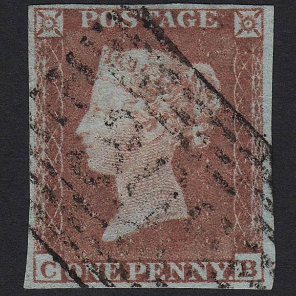 GB QV 1841 1d Red-brown (Plate 157) SG8-B2(1) CB VFU in Scotland 4M Imperf