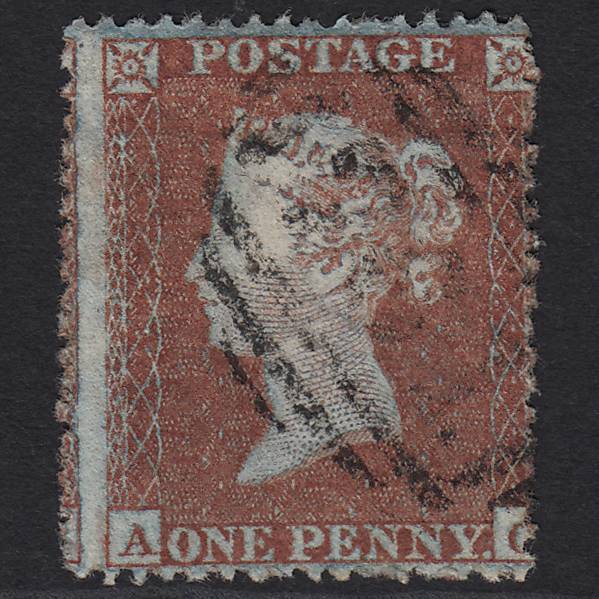 GB QV 1854 1d Red-brown Plate R4 SG17-C1(1) AC FU