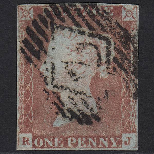 GB QV 1841 1d Pale Red-brown Pl 67 SG9-B1(3) RJ GU London No.2 4 Margins