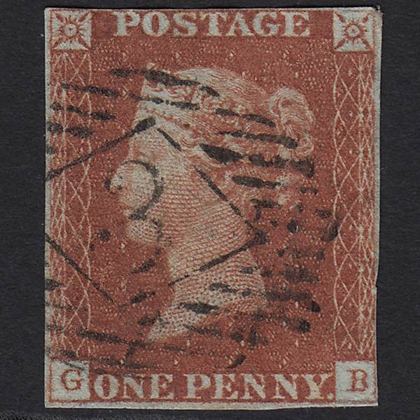 GB QV 1841 1d Red-brown Pl 58 SG8-B1(1) GB GU London No.3 nr 4 Margins