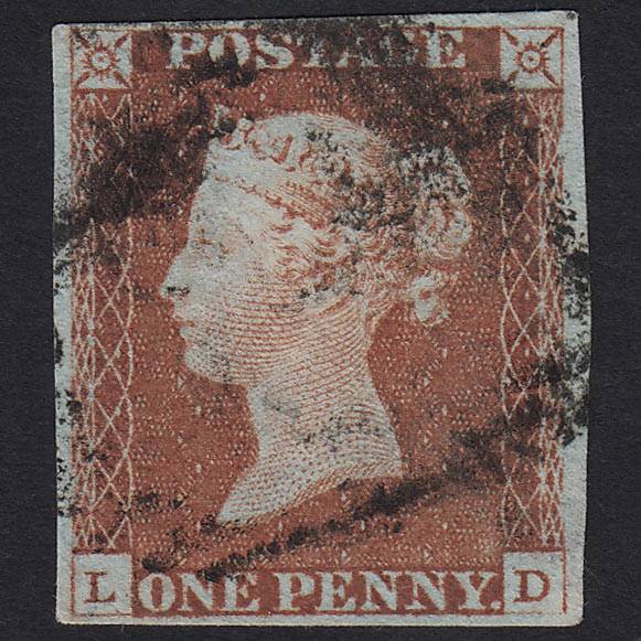 GB QV 1841 1d Red-brown (Plate 66) SG8-B1(1) LD GU 4 Margins