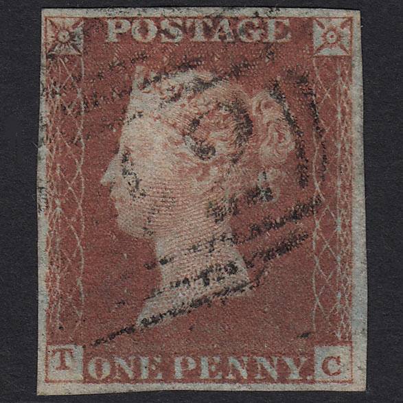 GB QV 1841 1d (Plate 72) SG8-B1(1) TC FU Missing Imprimatur 4M Imperf