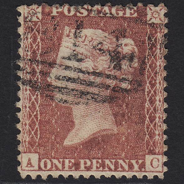 GB QV 1857 1d Deep Rose-red (Plate 56) SG41-C10(4) AC GU Missing Imprimatur