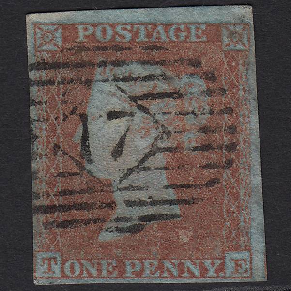 GB QV 1841 1d Very Blued (Plate 139) SG8a-B1(2) TE GU London IS 17