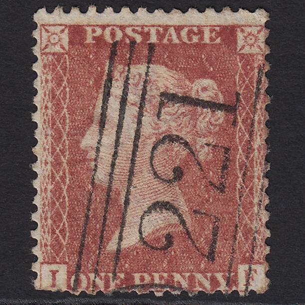 GB QV 1857 1d Rose-red (Plate 27) SG40-C10(1) IF GU Leith 221