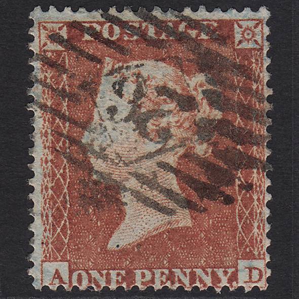 GB QV 1854 1d (Plate 192) SG17-C1(1) AD GU London IS 26 Missing Imprimatur