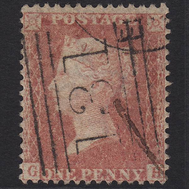GB QV 1857 1d Pale Rose (Plate 27) SG39-C10(3) GH GU Edinburgh 131