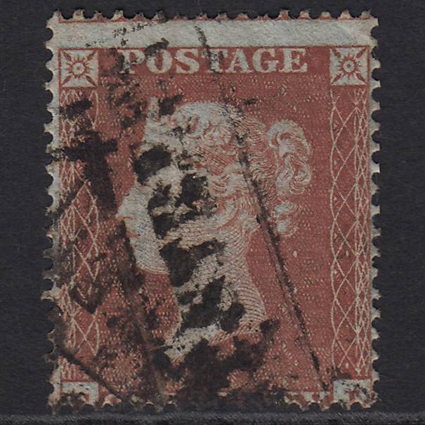 GB QV 1854 1d Red-brown SG17-C1(1) GU Scots Local Cancel Misperf
