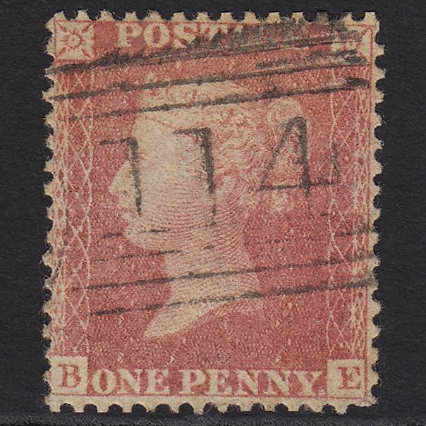 GB QV 1857 1d Rose-red (Plate 57) SG40-C10(1) BE GU Dundee 114