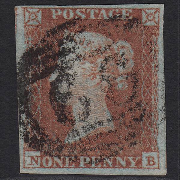 GB QV 1841 1d Red-brown (Plate 95) SG8-B1(1) NB FU 4 Margins Berwick 66