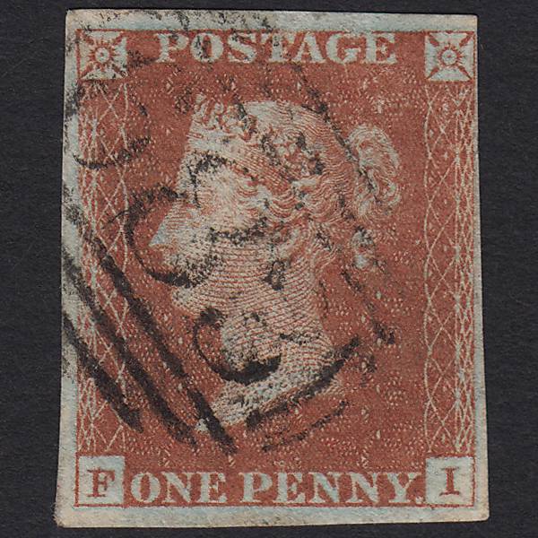 GB QV 1841 1d Red-brown Pl 54 SG8-B1(1) FI FU 4 Margins Salisbury 683