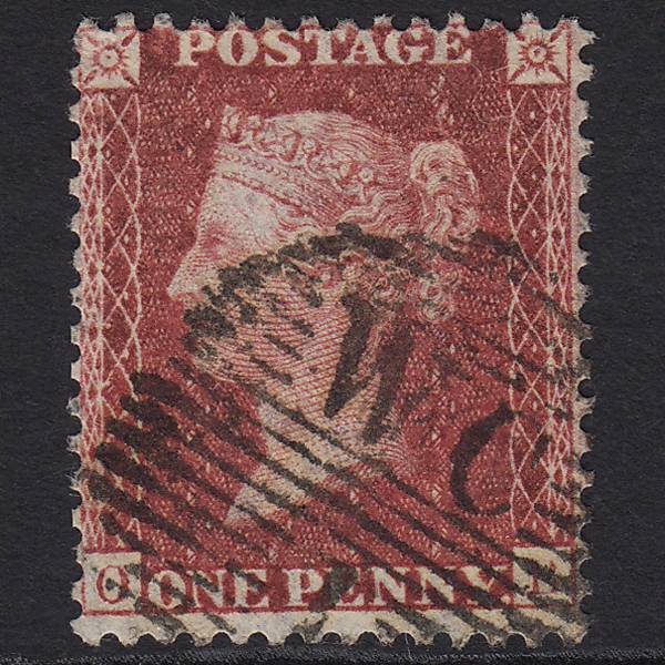 GB QV 1857 1d Deep Rose-red (Plate 34) SG41-C10(4) OB FU London D&S WC1 1d1a