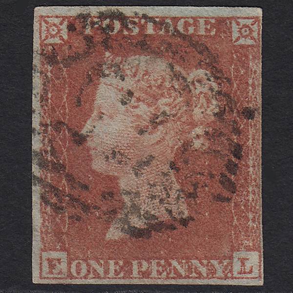 GB QV 1841 1d Red-brown Pl 160 SG8-B2(1) EL GU 4 Margins London D&S 75