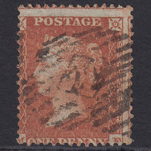 GB QV 1855 1d Red-brown (Plate 2) SG24-C3(1) MF FU London IS 27 Misperf